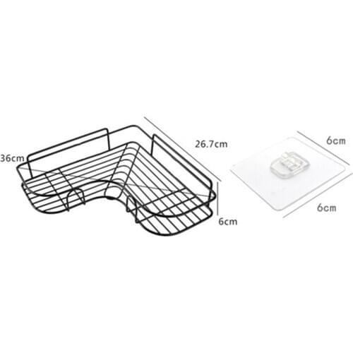 Shelf Shower Corner Tension Rod Caddy Storage Rack Bathroom Bathtub Storage Rack Kitchen Bottle Storage Rack Without Perforation