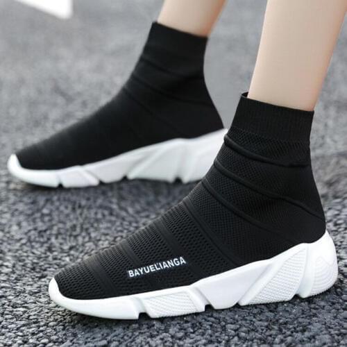 Men Sneakers unisex Mesh Breathable elasticity Socks-shoes Fitness Shoes Lovers Casual shoes unisex runing Shoes Size 35-47