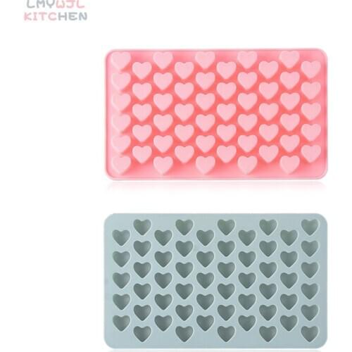 55-Hole Mini Heart-Shaped Silicone Mold Homemade Chocolate Fudge Ice Tray Mold Cake Decoration Tools Baking Accessories