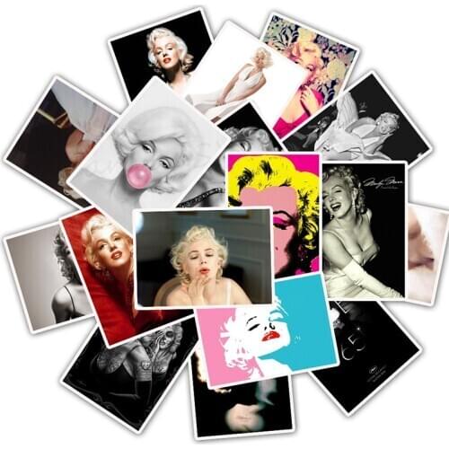 25pcs Marilyn Monroe Sticker Waterproof Cartoon Decals For Luggage Skateboard Bicycle Wall Guitar Beautiful Girl Toy Stickers