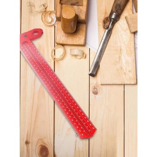 Mark Scraper Aluminum Alloy Multifunctional Ruler For Lineation Woodwork T-type Drawing Marking DIY Measuring Woodworking Tools