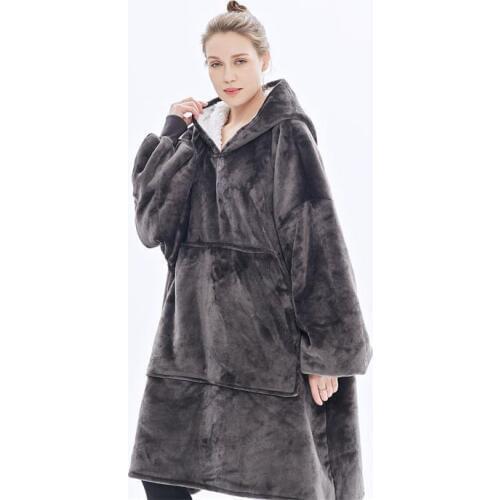 Winter Thick Comfy TV Blanket Adults Children outdoor Fleece Weighted Blankets Beds Travel Sweatshirt Solid Warm Hooded Blanket