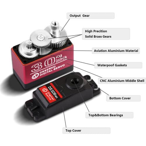 1 X Waterproof servo DS3230 Stainless steel gear digital servo baja servo 30KG/.09S for 1/8 1/10 Scale RC Cars