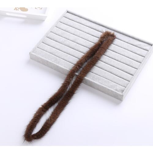100% genuine mink fur trim brim Clothes accessories DIY sweater down coat hood hat cap of fur collar shoes TKS012-coffee