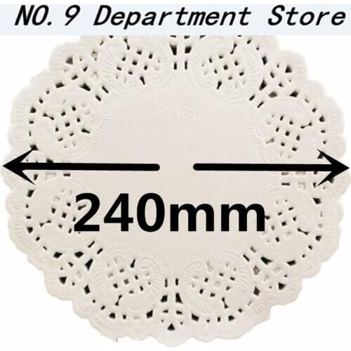 100pcs 9.5" round crafts lace paper Doilies /Doyleys oil absorbing paper cake biscuit decoration bottom paper Wedding Supplies