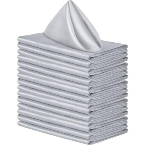 16Pcs Square Satin Napkins,Shiny Silk Doilies,Soft and Smooth Fabric Doily,for Wedding Banquet Party Decoration,Etc