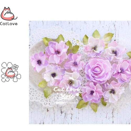 4PCS Flower Series Metal Cutting Dies Scrapbooking Stencil Die Cuts Card Making DIY Decorative Craft Embossing New Dies For 2019