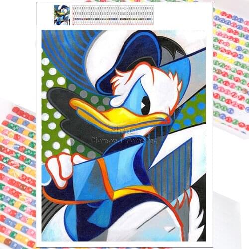 Diamond Painting Full Square Round Donald Duck Animal 5D DIY Embroidery Complete Kit Mosaic Cartoon Children Disney Handmade