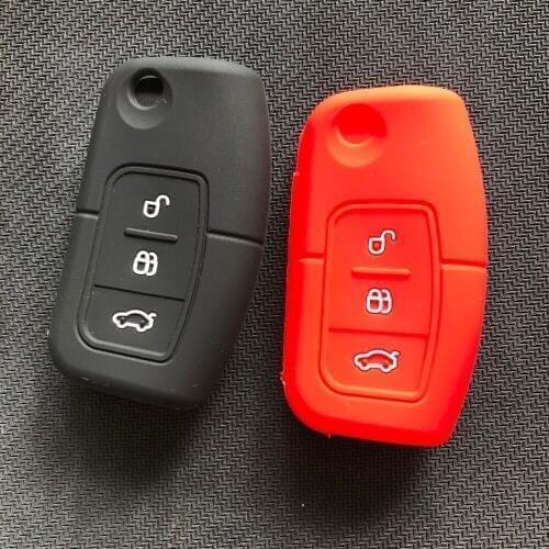 Car Styling Rubber Case For Ford Fiesta Focus 2 Kuga Escape Ecosport Flip Key 3 Button
