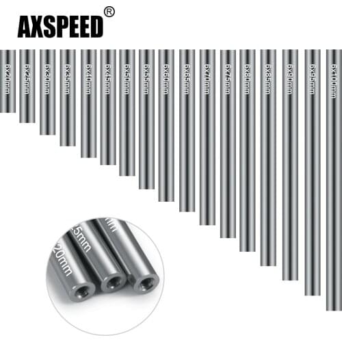 AXSPEED 17Pcs Titanium Metal Pull Link Rod 6.0mm OD for Axial SCX10 D90 CC01 1/10 RC Crawler Car Truck Spare Parts