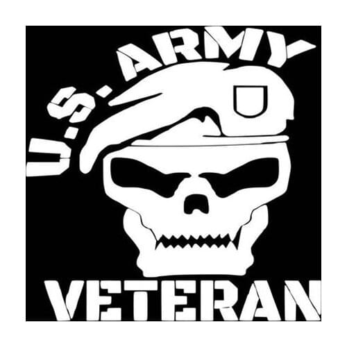 Black/Sliver Army Veteran Vinyl Car Body Decal Car Sticker Waterproof Design Pattern Rear Windshield S1170