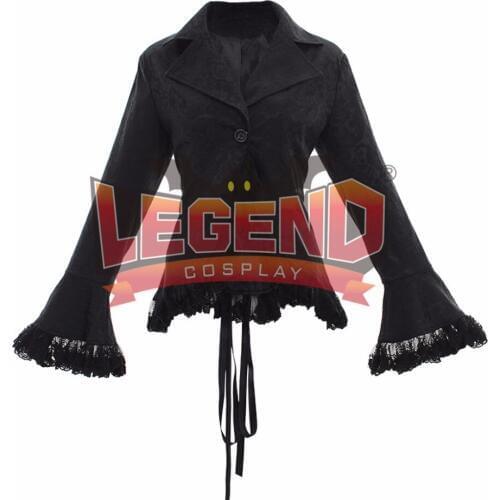 Black Womens Victorian Vintage Gothic Steampunk costume lace up shirt top custom made
