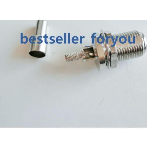 F Female Nut Bulkhead Window Straight Crimp RG174 RG316 RG179 Cable RF Connector