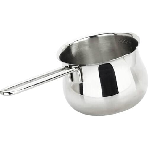 Stainless Steel Milk Saucepan Pot Tea With Pour Spouts Kitchen Cooking