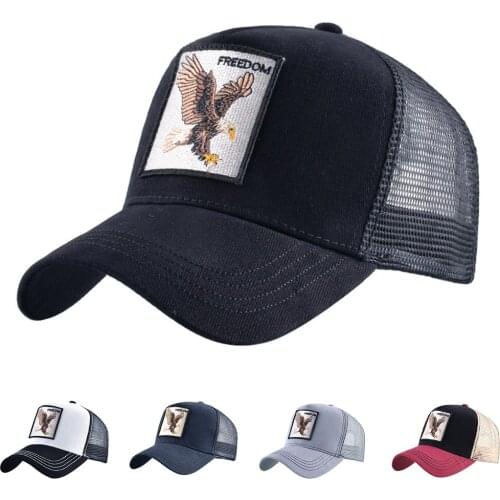 Summer Unisex Hip Hop Embroidered Animal Men Baseball Caps Women Breathable Mesh Adjustable Snapback Hats Mens Trucker Hats Cap