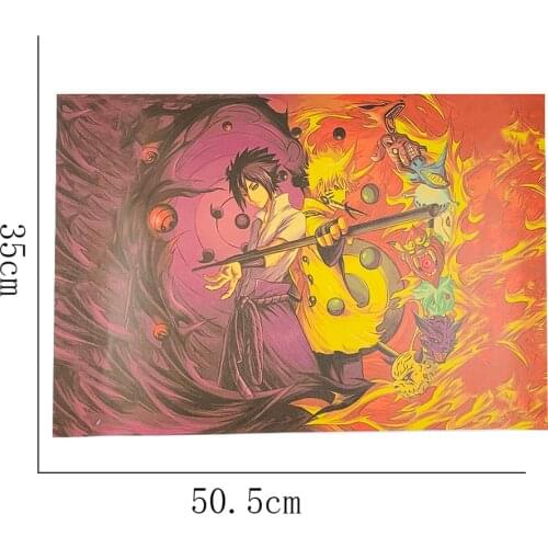 Classic Anime Uchiha Sasuke Kraft Paper Poster Cartoon Wall Stickers Cafe Dormitory Home Decoration Accessory Posters and Print