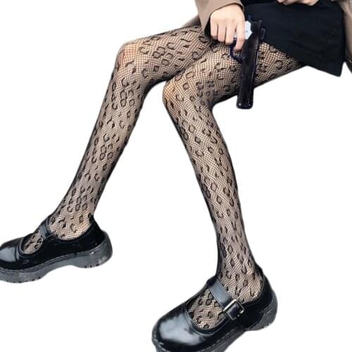 Sexy Women Pantyhose Summer Nylon heart Print Tights Step Foot Seamless Fishnet Mesh Thin Female Hosiery Black Stockings
