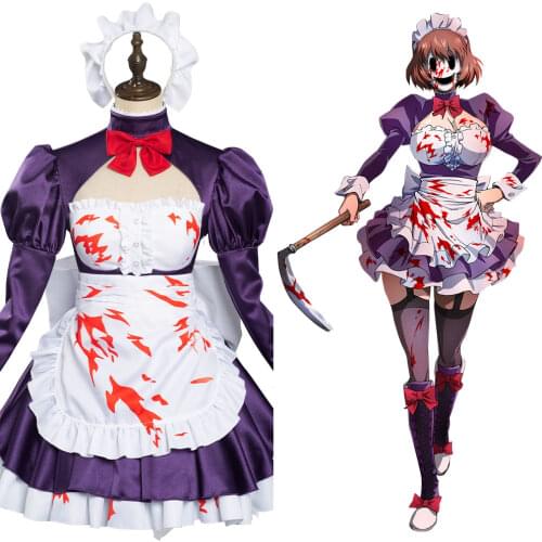 Anime High Rise Invasion Cosplay Fuku Kamen Costume Sexy Maid Dress Outfits Halloween Carnival Suit