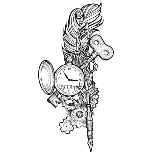 Steampunk feather clock metal cutting dies DIY Embossing Metal Stencil Decorative Dies Cutter scrapbooking frame