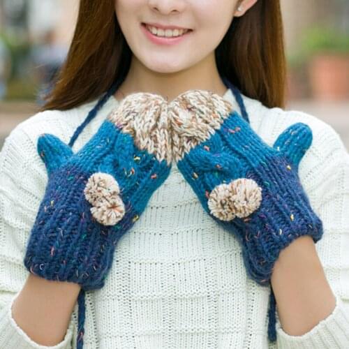 Fashion Winter Thick Warm Mittens Handmade Knitted Gloves
