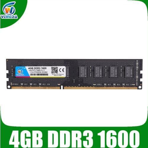 Veineda 4gb ddr3 PC Memory RAM Memoria Module Computer Desktop 1066 1333 1600MHZ 240ins for All AMD Intel