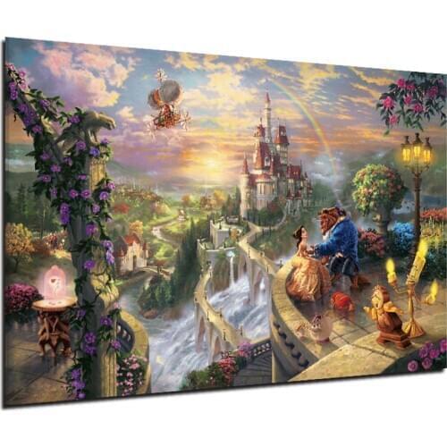 Beauty and the Beast Falling in Love Wall Art Canvas Painting Nordic Posters And Prints Salon Wall Picture For Living Room Decor