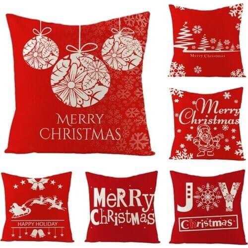 Pillowcase 45*45cm Christmas tree Elk Cushion Cover Merry Christmas Decorations For Home 2020 Navidad New Year 2021 Gift Xmas