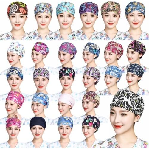 New Breathable Women Men Work Caps Scrubs Hair Cover Adjustable Unisex Working Cap for Home Kitchen Cooking Ponytail Beanie Hats