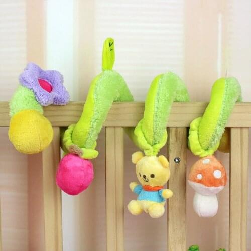 45cm Baby Rattles Mobiles Toy green bear ring bell Infant Baby Crib Stroller Toy 0+ month Plush Sound Newborn Bed Hanging Soft
