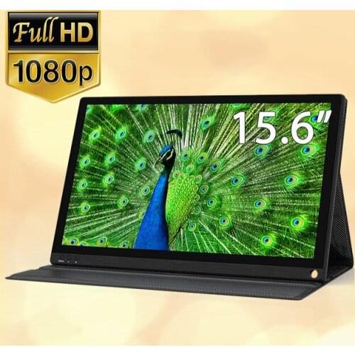 Battery Portable Monitor, 15.6 Inch IPS HDR FHD USB C Monitor Built-in 3000mAh Battery & Speaker, Eye Care with HDMI USB Type-C
