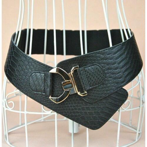 Ladies Stretch PU Leather Cinch Wide Waist Hip Waistband Stylish Elastic Belt for Women Girls Gifts Fashion Dress Accessories