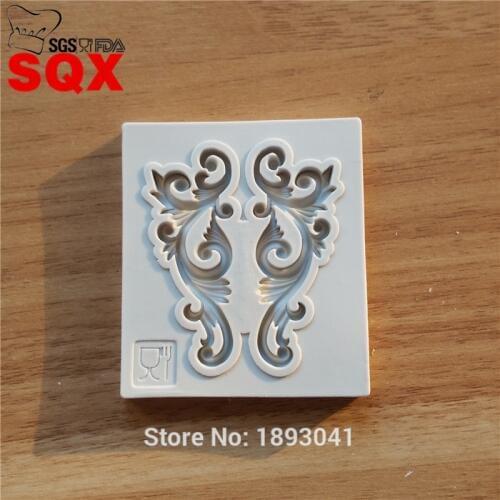 European Fondant Retro Relief Silicone Lace Mold Gumpaste Chocolate Clay Candy Molds Cake Border Decorating Tools SQ16356