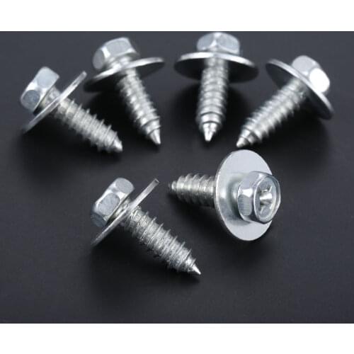 20Pc Silver Metal Rivets Body Screw Interior Door Trim Panel Retainer Clips Auto Hex Bolts Car Fender Engine Body Fastener Clips