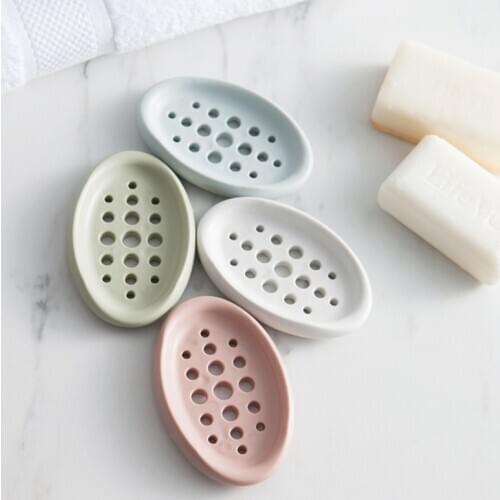 Silica Gel Hollowed Soap Box With Brush Kitchen Bathroom Cleaning Brush Soap Dish Sheet Drain Storage Box