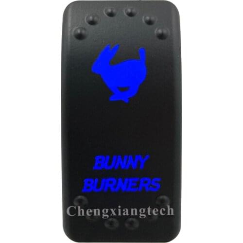 Blue Led Lasor Engraving Bunny Burners Rocker Toggle Button Switch 5 Pins On Off 12v 24v SPST for Car Boat Truck