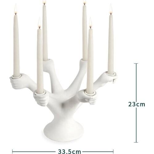 Nordic White Candlestick Ornaments Wedding Core Candlestick Candlelight Dinner Props Table Decoration Furnishings
