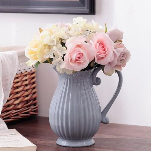Modern ceramic wedding decoration vase white ceramic artificial vase home christmas new year decoration
