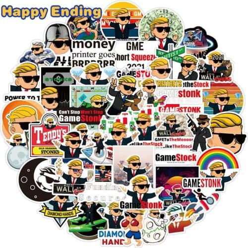 10/30/50pcs WallStreetBets YOLO Stickers Suitable For Kid Guitar Laptop Motorcycle Helmet Suitcases Mobile Skateboard luggage