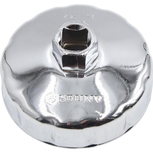 Uxcell 78mm 12 Flutes Silver Tone Metal Car Oil Filter Cap Wrench Socket Remover Tool