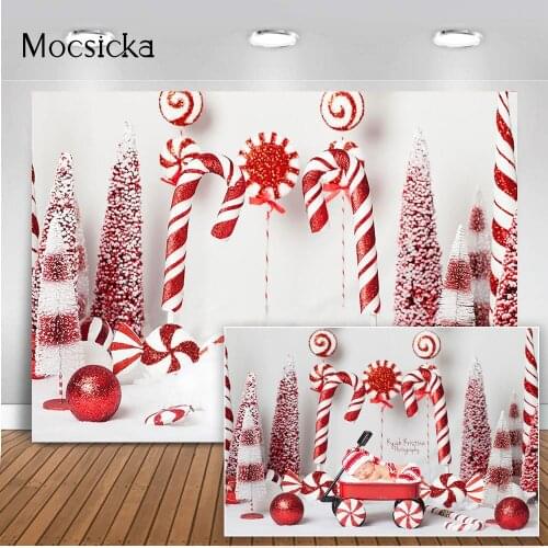 Candy House Christmas Winter Backdrop for Photography Newborn Kids Children Birthday Portrait Photo Background Photocall Vinyl