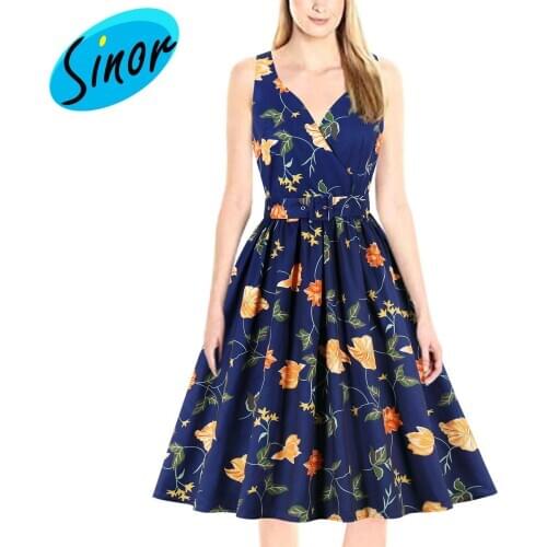 Ebay autumn/winter burst 2021 womens sexy V-neck sleeveless print dress 2123 office banquet dress bridesmaids