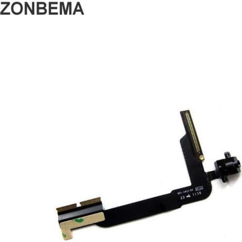 ZONBEMA 50pcs/lot High quality Headphone Audio Jack port Flex Cable Ribbon for iPad 3 4
