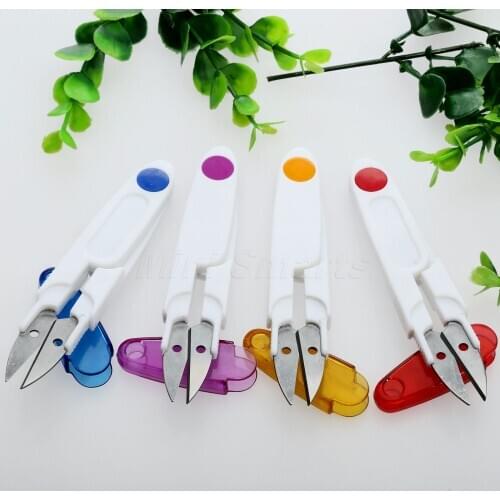 Dophee 1pc Plastic Handle Sewing Snip Thread Cutter Tailor Scissors Cross Stitch DIY Craft Tool sewing machine accessories