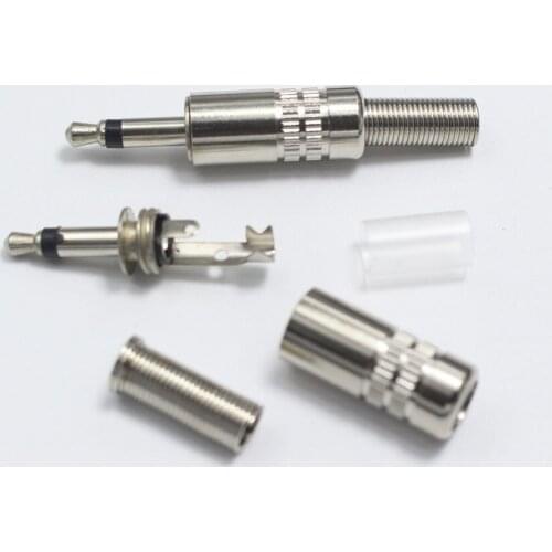 100pcs/lot 3.5mm Male Plug 2 Pole Audio Connector 2 Pin Audio Plug 3.5mm jack Mono Headphone