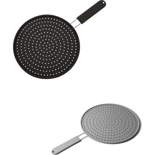 11 inch Silicone Splatter Screen for Frying Pan,Multiuse 4 in 1 Grease Splatter Guard,Cooling Mat,Drain Board