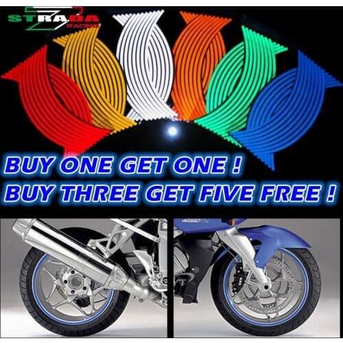 16 Strips Reflective Motocross Bike Motorcycle Sticker For14' Motorbike Motor Stickers Car Styling Motorcycle Auto Wheel Rim
