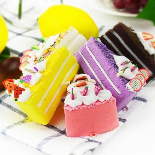 6pcs Realistic Artificial Triangle Cake Bakery Window Food Display Photo Prop