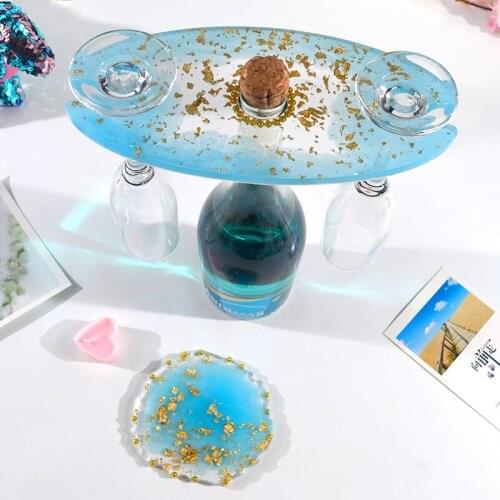 Irregular Silicone Wine Rack Mold DIY Crystal Epoxy Mold Wine Tray Wine Cup Holder Coasterfor Wholesale