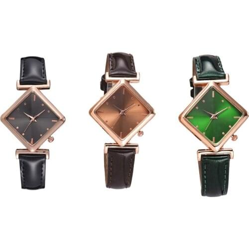 Ladies Watch Student Art Simple Retro Square Wild Small Strap Luxury Fashion Quartz Watch Simple Leather Strap