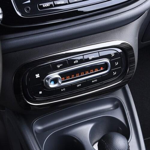 For Smart Fortwo Forfour Air conditioning adjustment button decorative border stainless steel car styling accessories stickers